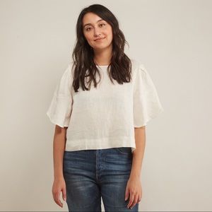 Sugar Candy Mountain Lily Top in Ivory Linen